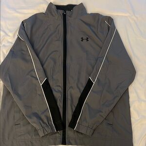 Under Armour Gray and Black Windbreaker Lightweight Athletic Jacket